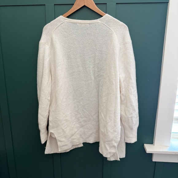 MADEWELL Cozy Short Walking Cardigan Antique Cream Wool-Alpaca Sweater - Picture 8 of 10